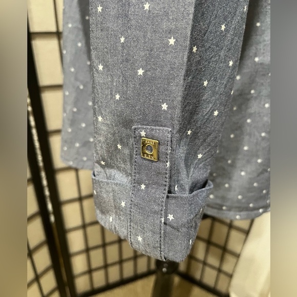 Anne Klein DENIM BLUE Star Print Blouse, CASUAL MOMCORE, WOMEN SIZE XL - Picture 7 of 9